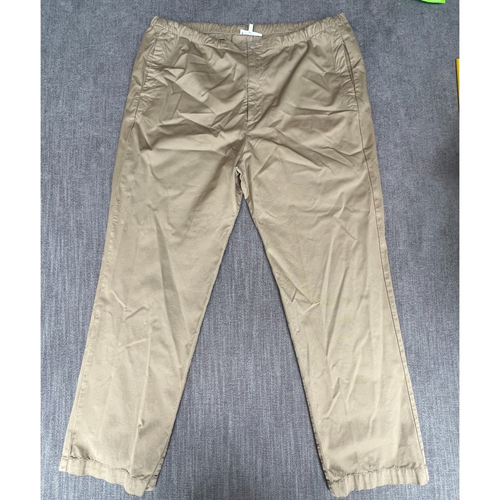 SKU Save Khaki United Chino Pants Mens XL Beige Elastic Waist Classic Outdoor